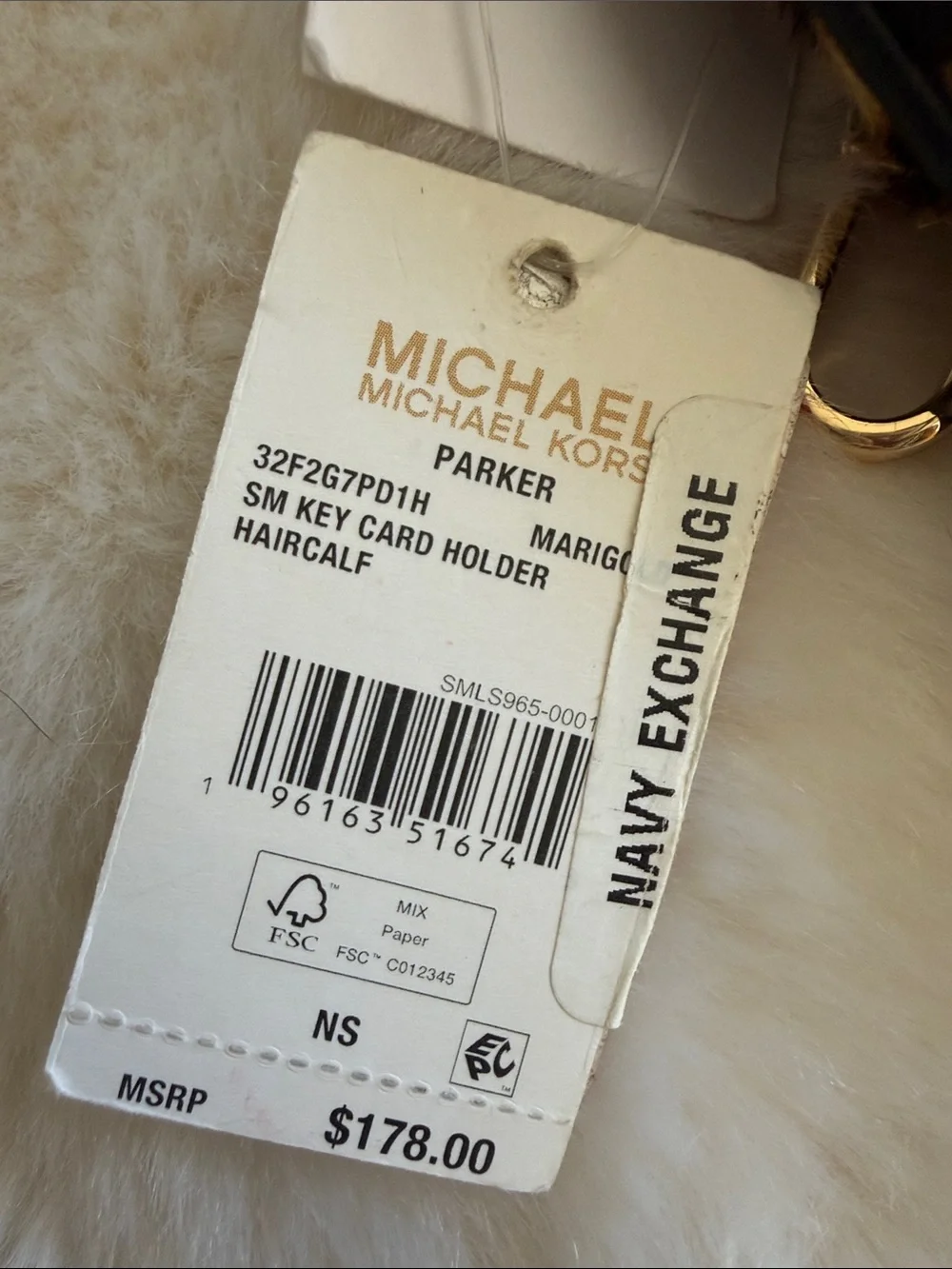 Michael Kors Tiger Stripe Haircalf Wristlet Wallet Tan/Black with Gold Hardware